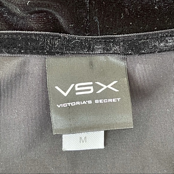 Victoria’s Secret VSX Sport Black soft Velvet Full Zip Up Jacket Hoodie Size M - Picture 9 of 12